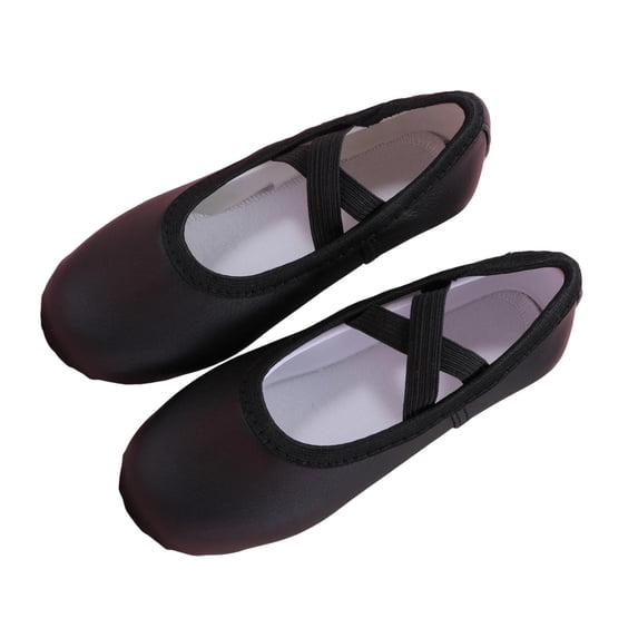 Miqool Ballet Dance Shoes for Kids Stretch Soft Sole Elastic Strap Practice Shoes for Perform Dance Yoga