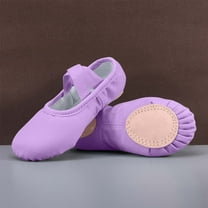 Miqool Ballet Shoes for Girls-Soft Canvas Dance Slippers with Non-Slip Soles, Ideal Ballet Flats for Toddlers and Kids