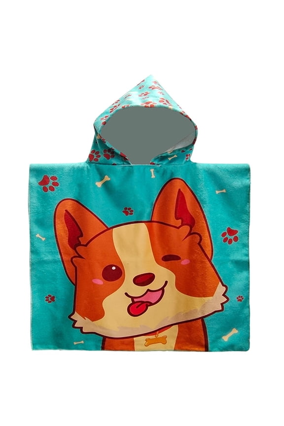 Beach Towels for Boys Girls, Wearable Hooded Bath Towels for Ages 0 to 7 Kids Swimsuit Cover Up Poncho Swimwear for Beach, Pool, Bath (Shark)