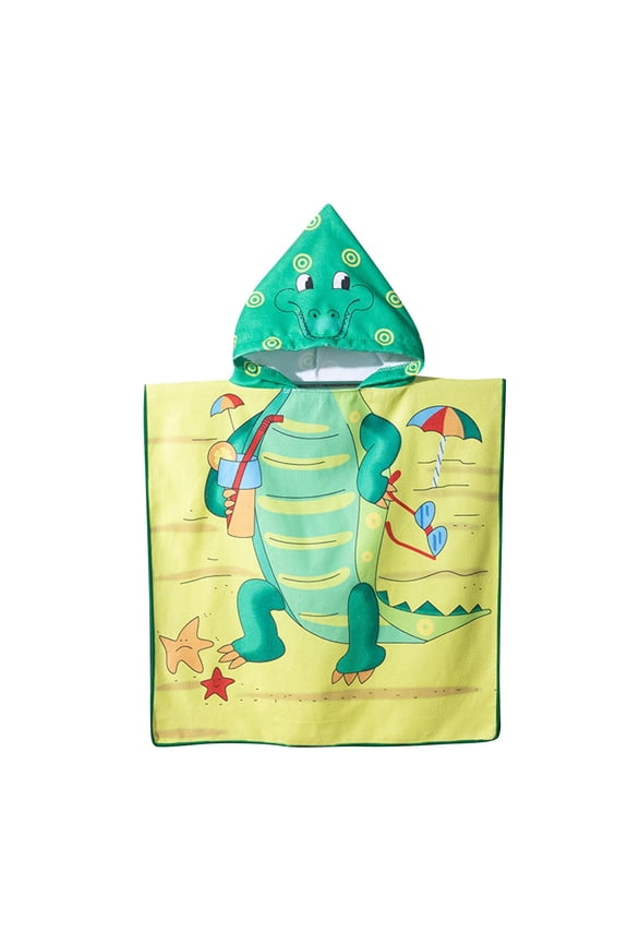 Beach Towels for Boys Girls, Wearable Hooded Bath Towels for Ages 0 to 7 Kids Swimsuit Cover Up Poncho Swimwear for Beach, Pool, Bath (Shark)