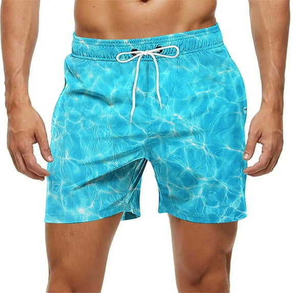 Miqool Big and Tall Mens Swim Trunks Quick Dry Board Shorts Hawaiian Swim Shorts Bathing Suit Beach Swimwear with Pockets