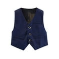 thumbnail image 1 of Miqool Boys' 3 Button Formal Suit Vest Solid Dress Waistcoat Vest Toddler Tuxedos for Wedding with Pockets, Size 2-15 Years on Clearance, 1 of 3