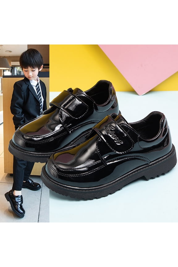 Boys Classic Dress Shoes Kids Uniform Loafers Retro Flats Suitable for Casual Dating Dances