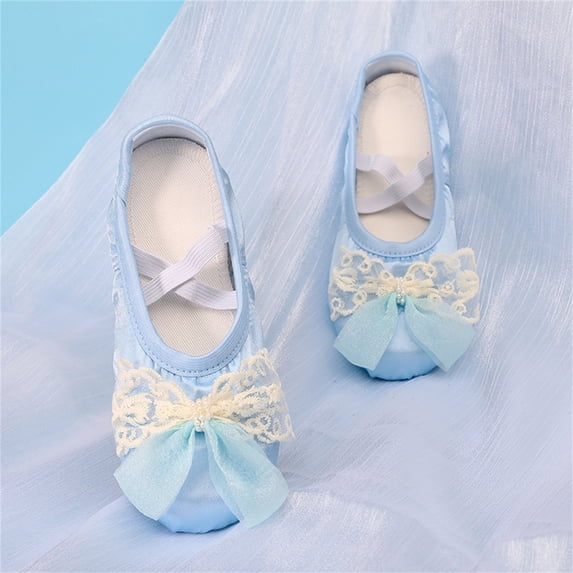 Miqool Canvas Ballet Dance Shoes Girls Womens Ballet Shoes Stretch Split Sole for Perform Dance Yoga