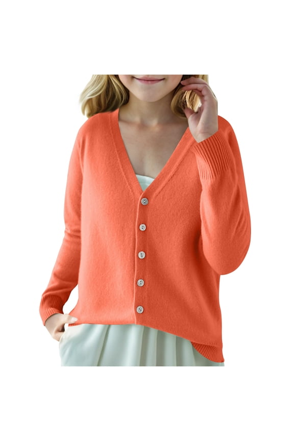 Cardigan Sweaters for Girls Button Down Winter Fall Trendy Lightweight Girls' Cardigans Sweater