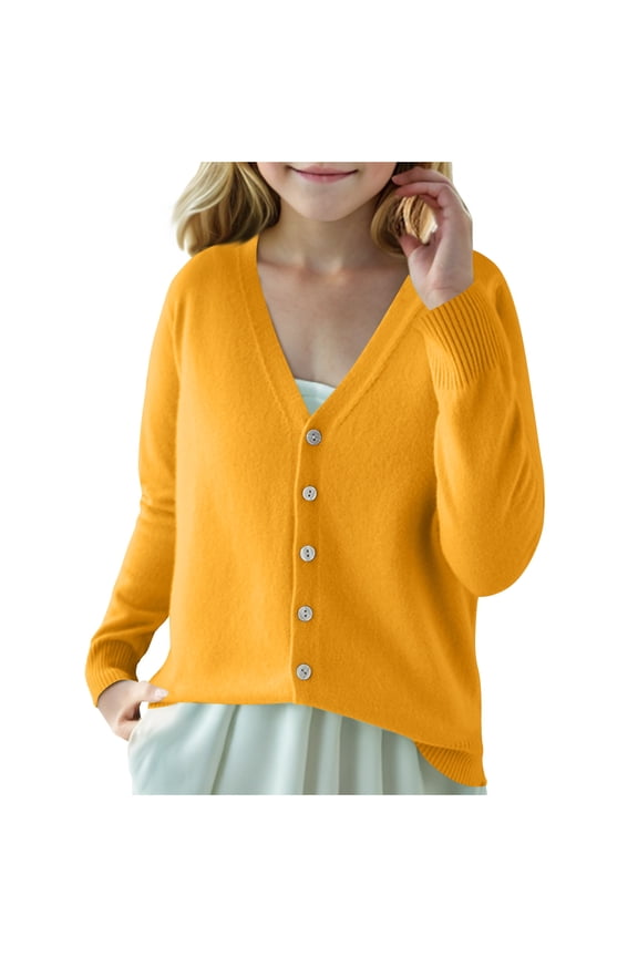 Cardigan Sweaters for Girls Button Down Winter Fall Trendy Lightweight Girls' Cardigans Sweater