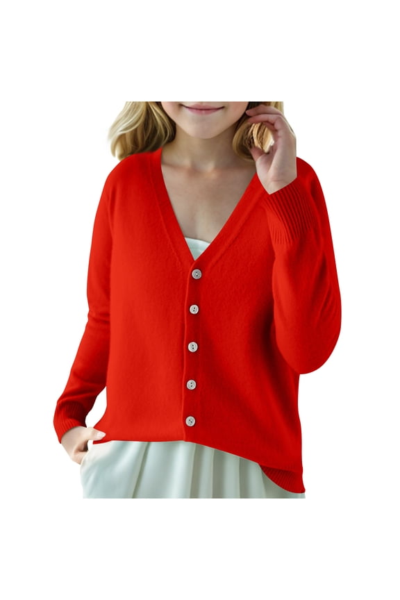 Cardigan Sweaters for Girls Button Down Winter Fall Trendy Lightweight Girls' Cardigans Sweater