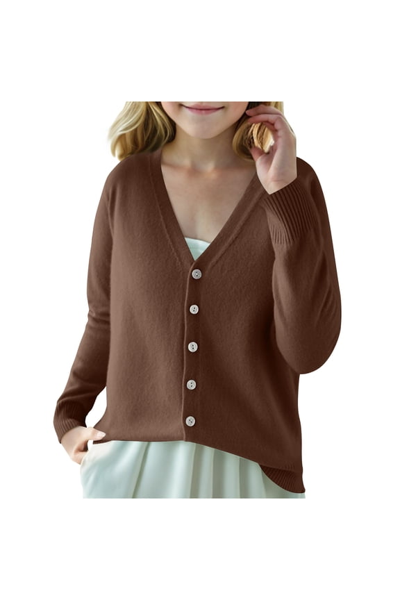 Cardigan Sweaters for Girls Button Down Winter Fall Trendy Lightweight Girls' Cardigans Sweater