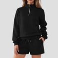 thumbnail image 1 of Miqool Fall Outfits for Women Fashion Quarter Zipper Sweatshirt Shorts Sweatsuits 2 Piece Set Tracksuit S-XXL, 1 of 7