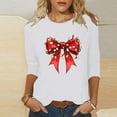 thumbnail image 1 of Miqool Fall Tops Christmas Shirts for Women 3/4 Sleeve Crewneck Plus Size Loose Tshirts Xmas Printed Blouse Gifts, 1 of 5