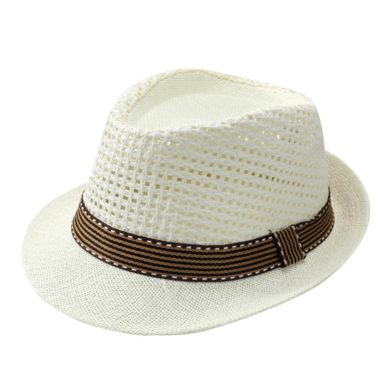 Miqool Fedora Hats for Men & Women Short Brim 1920s Western Retro Jazz Cap Summer Beach Panama Trilby Hat Party Favors
