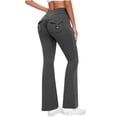 thumbnail image 1 of Miqool Flare Leggings for Women, High Waisted Tummy Control Butt Lifting Stretchy Bootcut Yoga Pants Gym Athletic Workout Bell Bottom Leggings with Pockets, 1 of 1