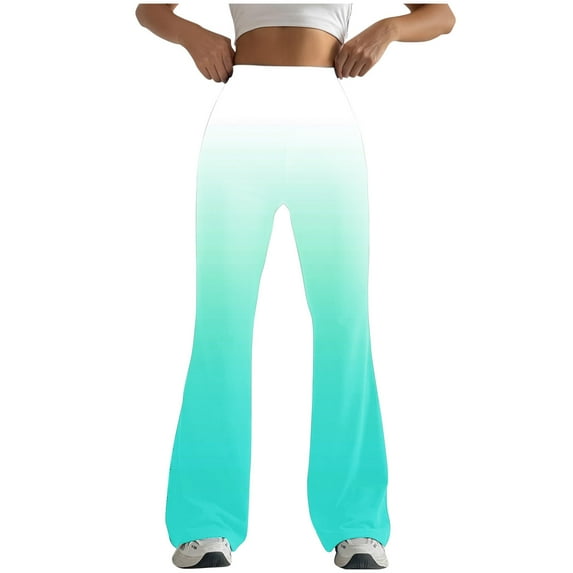 Miqool Flare Yoga Pants for Women, Tummy Control High Waisted Soft Bootcut Leggings Wide Leg Bell Bottom Workout Yoga Leggings