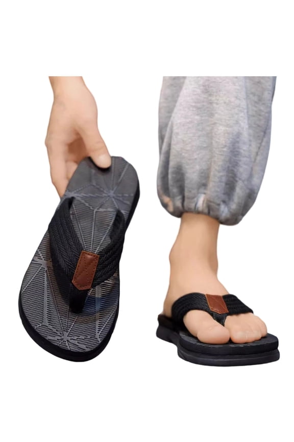 Flip Flops for Men with Arch Support, Non-Slip Sole, Comfortable Cushioned Walking Thong Sandals Summer Beach Slip on Slippers for Indoor & Outdoor