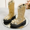 thumbnail image 1 of Miqool Girls Boots Sparkly Cowboy Dress Boots For Toddler To Big Kid Mid Calf Pointed Toe Party Birthday Horse Riding, 1 of 9