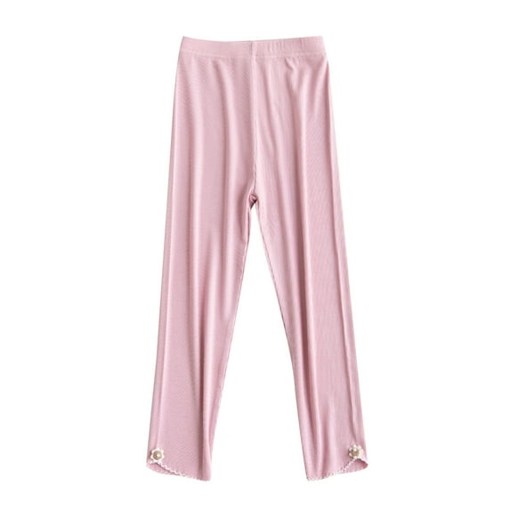 Miqool Girls Leggings Ankle Length Cotton Stretchy Soft Leggings Comfortable Running Workout Yoga Tights Pants for 4-15 Years Old Kids