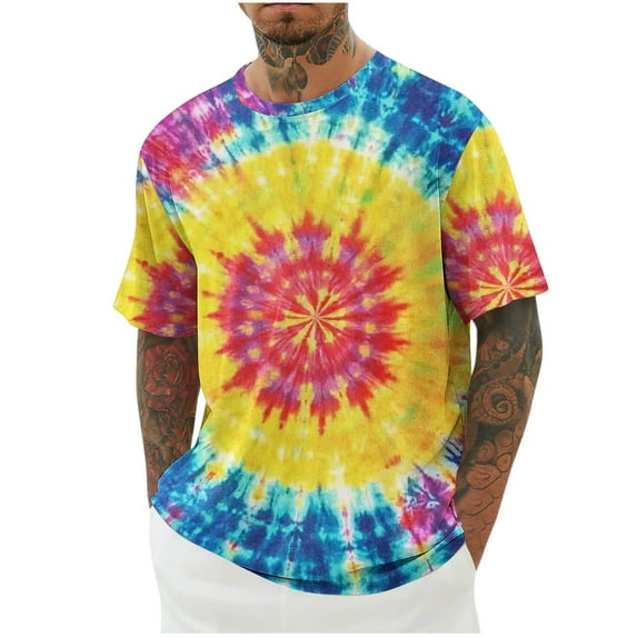 Miqool Graphic Tees Men Casual Loose Fit Short Sleeve Crew Neck Novelty Oversized T-Shirts Summer Tops Vintage Streetwear, M-4XL