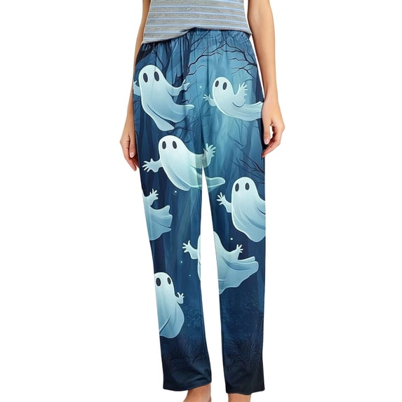 Miqool Halloween Pajamas Pants Women Cartoon Lightweight Comfy Lounge Bottom Home Pjs Loungewear Sleepwear, S-5XL