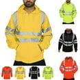 thumbnail image 1 of Miqool Hi-Vis Safety Full Zip Hoodies for Men, High Visibility Construction Work Hooded Sweatshirts with with Reflective Strips and Pockets, ANSI Class 3, 1 of 7