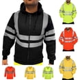 thumbnail image 1 of Miqool Hi-Vis Safety Full Zip Hoodies for Men, High Visibility Construction Work Hooded Sweatshirts with with Reflective Strips and Pockets, ANSI Class 3, 1 of 7