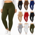thumbnail image 1 of Miqool High Waisted Leggings for Women Plus Size Stretchy Casual Elastic Knit Pants Comfortable Slim Fit Workout Yoga Pants for Running, 1 of 9