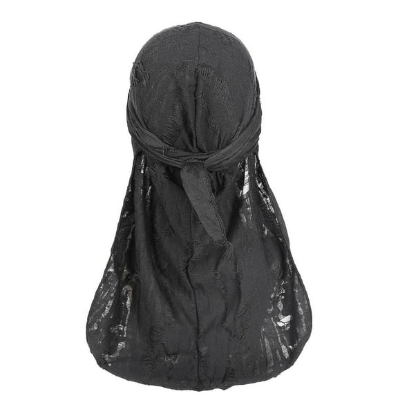Miqool Hip-hop Durag with Long Tail and Wide Straps, Pre Tied Do Rags Skull Caps Head Scarf Headwraps Turbans Bandanas Hair Cover Hat Headwear for Women Men