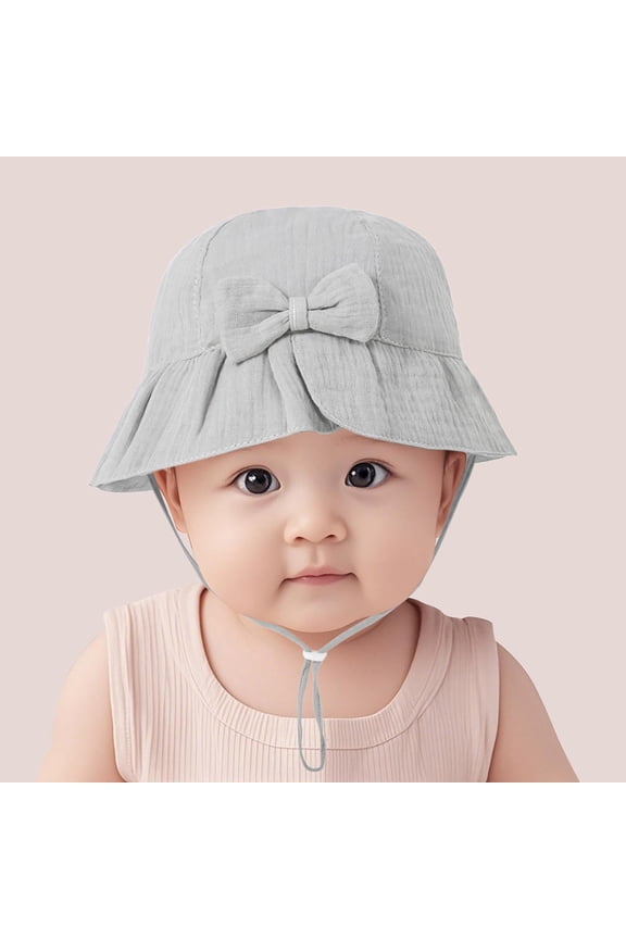 Infant Newborn Baby Cute Sun Hat UPF 50+ Sun Protection Wide Brim Bucket Hat Outdoor Adjustable Beach Hats for Boys Girls