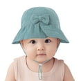 thumbnail image 1 of Miqool Infant Newborn Baby Cute Sun Hat UPF 50+ Sun Protection Wide Brim Bucket Hat Outdoor Adjustable Beach Hats for Boys Girls, 1 of 4