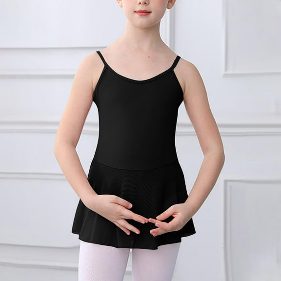 Miqool Kids Girls Camisole Gymnastic Skirted Leotard Lyrical Contemporary Ballet Dance Outfits Dancewear