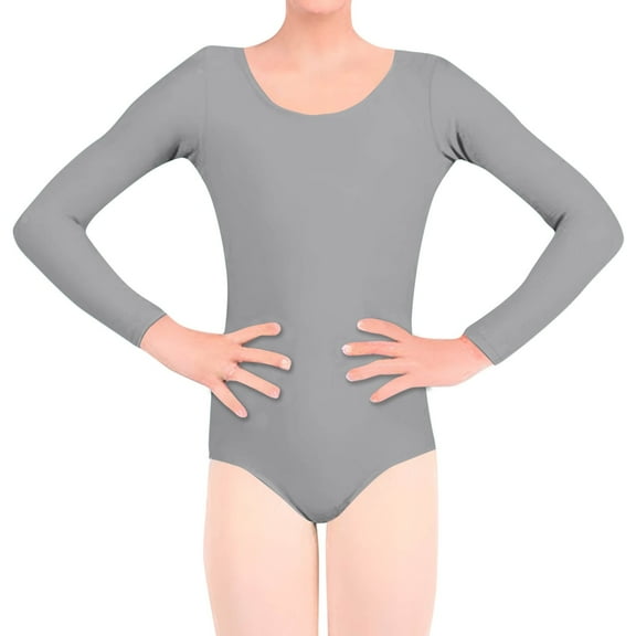 Miqool Kids Girls Long Sleeve Ballet Dance Leotard Gymnastics Ballroom Dancewear Active Bodysuit Shirt Tops