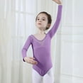 thumbnail image 1 of Miqool Kids Girls Long Sleeve Ballet Dance Leotard Gymnastics Ballroom Dancewear Active Bodysuit Shirt Tops, 1 of 5
