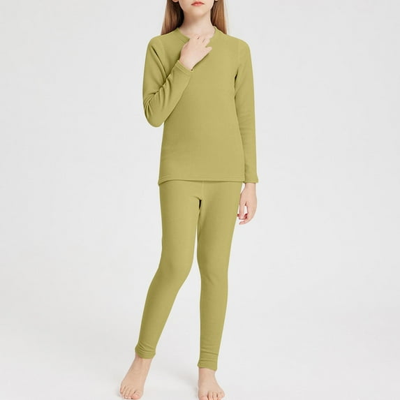 Miqool Kids Thermal Underwear Long Johns for Boys Girls 2 Piece Base Layer Toddler Soft Thermal Set