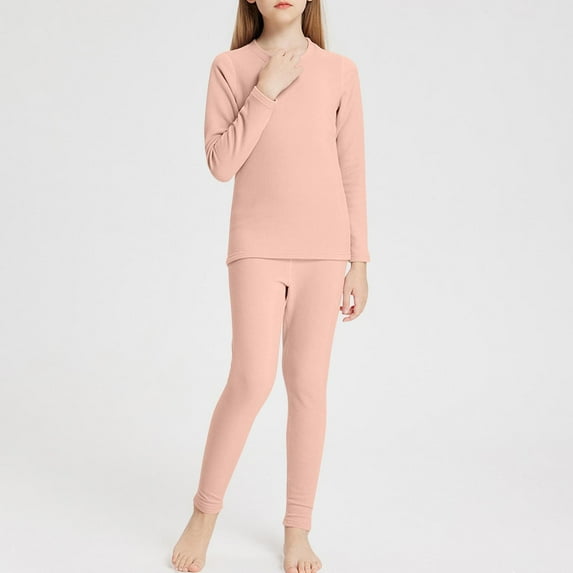 Miqool Kids Thermal Underwear Long Johns for Boys Girls 2 Piece Base Layer Toddler Soft Thermal Set