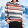 thumbnail image 1 of Miqool Knit Hoodies for Women Fall Vintage Print Pullover Loose Sweatshit Long Sleeve Casual Hooded Sweater Tops, 1 of 7