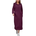 thumbnail image 1 of Miqool Long Sleeve Dress for Women Casual Maxi Length Hooded Dress with Drawstring and Pocket S-5XL, 1 of 8