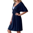 thumbnail image 1 of Miqool Maternity Nursing Dress Wrap V Neck Ruffle Short Sleeve Breastfeeding Dresses Pregnancy Clothes S-XXL, 1 of 4