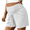 thumbnail image 1 of Miqool Maternity Shorts with Pockets Over The Belly Drawstring Casual Pregnancy Shorts for Athletic Yoga Workout, 1 of 9