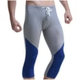 thumbnail image 1 of Miqool Men's 3/4 Compression Pants Drawstring Athletic Training Fitness Leggings Sports Base Layer Yoga Workout Capri Tights Pants Shapewear Underwear, 1 of 4