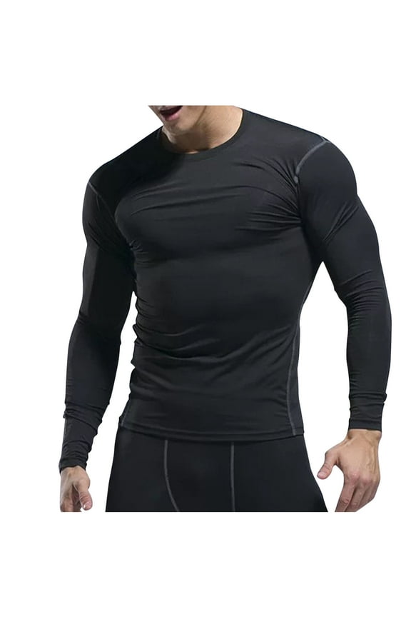 Men's Compression Shirt Long Sleeve Quick Dry Athletic Workout Base Layer Undershirt Performance Gym Sports Gear T Shirts