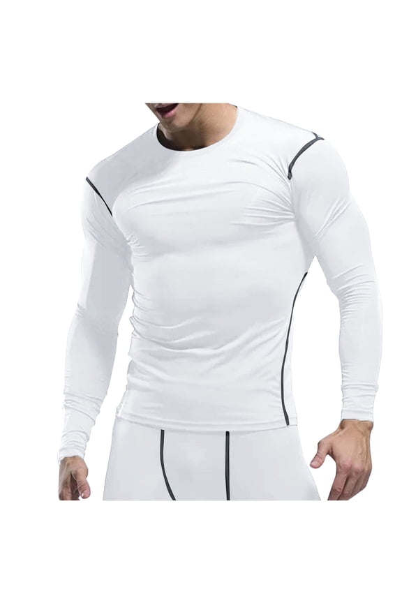 Men's Compression Shirt Long Sleeve Quick Dry Athletic Workout Base Layer Undershirt Performance Gym Sports Gear T Shirts