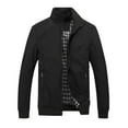 thumbnail image 1 of Miqool Men's Fleece Jacket Full Zip Up Stand Collar Bomber Jacket Casual Lightweight Softshell Windbreaker Soft Warm Windproof Outdoor Hiking Coats Sportswear with Pockets, 1 of 3