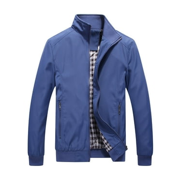 Miqool Men's Fleece Jacket Full Zip Up Stand Collar Bomber Jacket Casual Lightweight Softshell Windbreaker Soft Warm Windproof Outdoor Hiking Coats Sportswear with Pockets