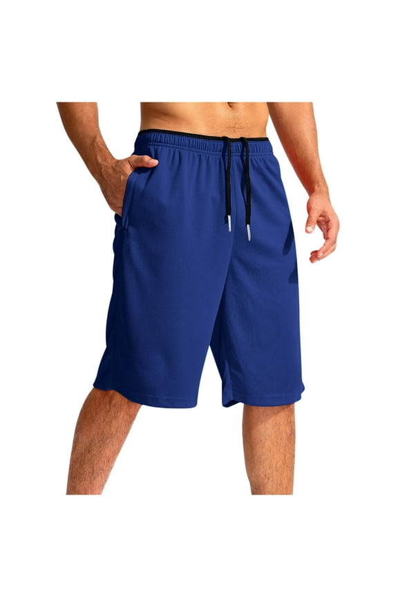 Men's Long Basketball Shorts with Pocket 11'' Quick Dry Gym Short Lightweight Below Knee Mesh Athletic Shorts