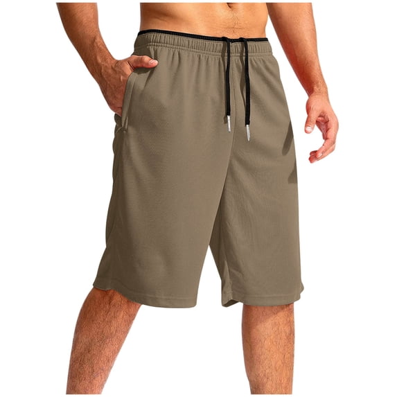 Miqool Men's Long Basketball Shorts with Pocket 11" Quick Dry Gym Short Lightweight Below Knee Mesh Athletic Shorts