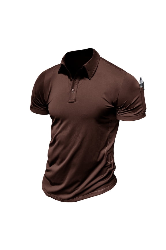 Men's Muscle Fit Golf Shirt, Casual Summer Short Sleeve Collared Tactical Shirts, Quick Dry Lightweight Performance Tennis Golf Shirts