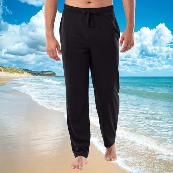 Miqool Men's Pajama Pants Lightweight Pjs Bottoms Soft Sleep Lounge Pants with Pocket Drawstring