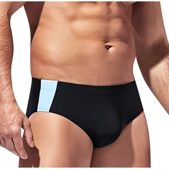 Miqool Men's Performance Swim Briefs Low Rise Quick Dry Bikini Swimsuit Swimwear Training Sports Bathing Suit (Black#, L)