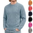 thumbnail image 1 of Miqool Men's Pullover Sweater Cable Knit Chunky Sweater Classic Casual Crewneck Sweaters with Ribbing Edge, 1 of 9