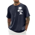 thumbnail image 1 of Miqool Men's Short Sleeve Oversized T-Shirts Summer Casual Crew Neck Palm Tree Print Hawaiian Shirts Holiday Beach Graphic Tees (Regular or Big & Tall), 1 of 5