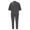 thumbnail image 1 of Miqool Men's Tracksuits 2 Piece Athletic Jogging Outfits Textured Pullover Tops and Long Jogger Pants Causal Track Suits for Men Set, 1 of 4